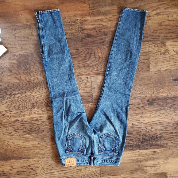 True Religion jeans gwen skinny ankle zip distressed womens size 26 - Picture 5 of 7